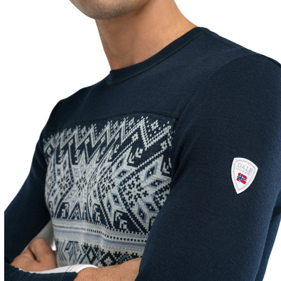 Dale Of Norway M VAIL MASCULINE BASELAYER CREW NECK Offwhite Navy XXL - PeakStyle