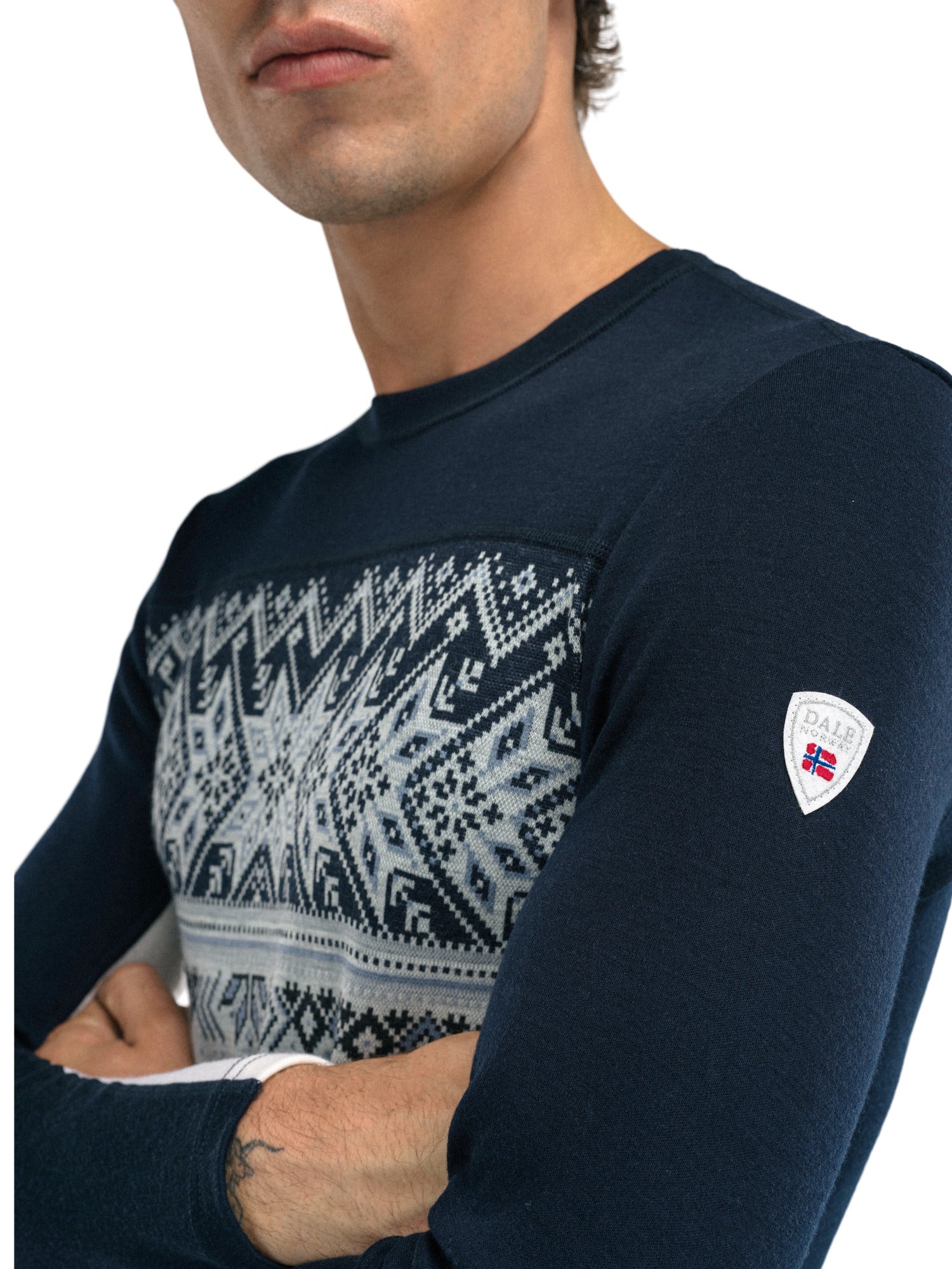 Dale Of Norway M VAIL MASCULINE BASELAYER CREW NECK Offwhite Navy XXL - PeakStyle