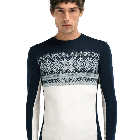 Dale Of Norway M VAIL MASCULINE BASELAYER CREW NECK Offwhite Navy XXL - PeakStyle