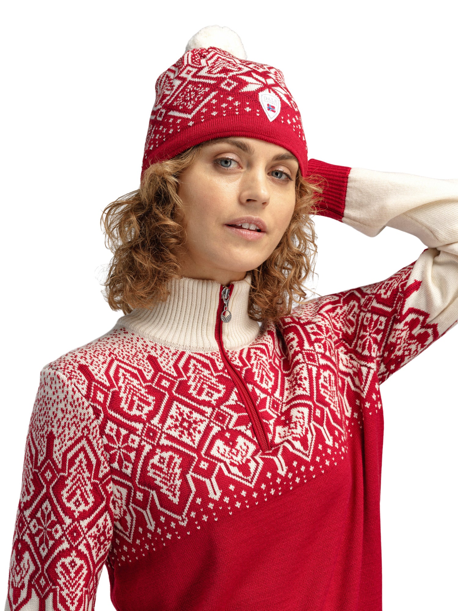 Dale Of Norway WINTERLAND HAT Raspberry Offwhite Redrose One size - PeakStyle