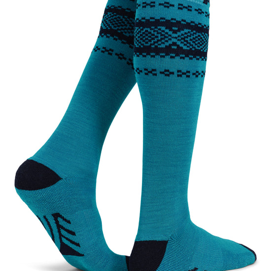 Dale Of Norway CORTINA KNEE SOCKS Turquoise Navy L - PeakStyle