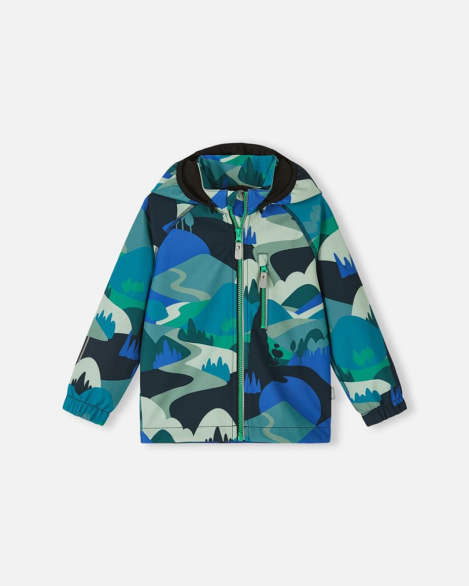 Reima Vantti Softshelljacke Kinder Sparkly Blue – Packshot Vorderseite