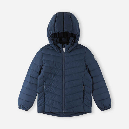 Reima Uumaja leichte Isolationsjacke Kinder Navy – Packshot mit geöffneter Kapuze 3