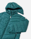 Reima Uumaja leichte Isolationsjacke Kinder Dark Teal – Packshot mit geöffneter Kapuze 3
