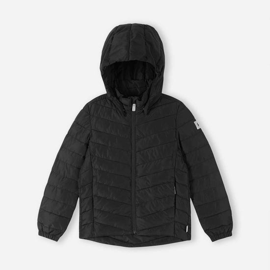 Reima Uumaja leichte Isolationsjacke Kinder Black – Packshot mit geöffneter Kapuze 3