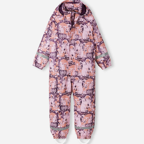 Reima Moomin Rapakko Regenoverall Kinder Pale Rose – Packshot Vorderseite