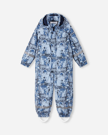 Reima Moomin Rapakko Regenoverall Kinder Airy Blue – Packshot Vorderseite