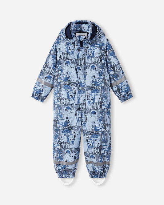 Reima Moomin Rapakko Regenoverall Kinder Airy Blue – Packshot Vorderseite