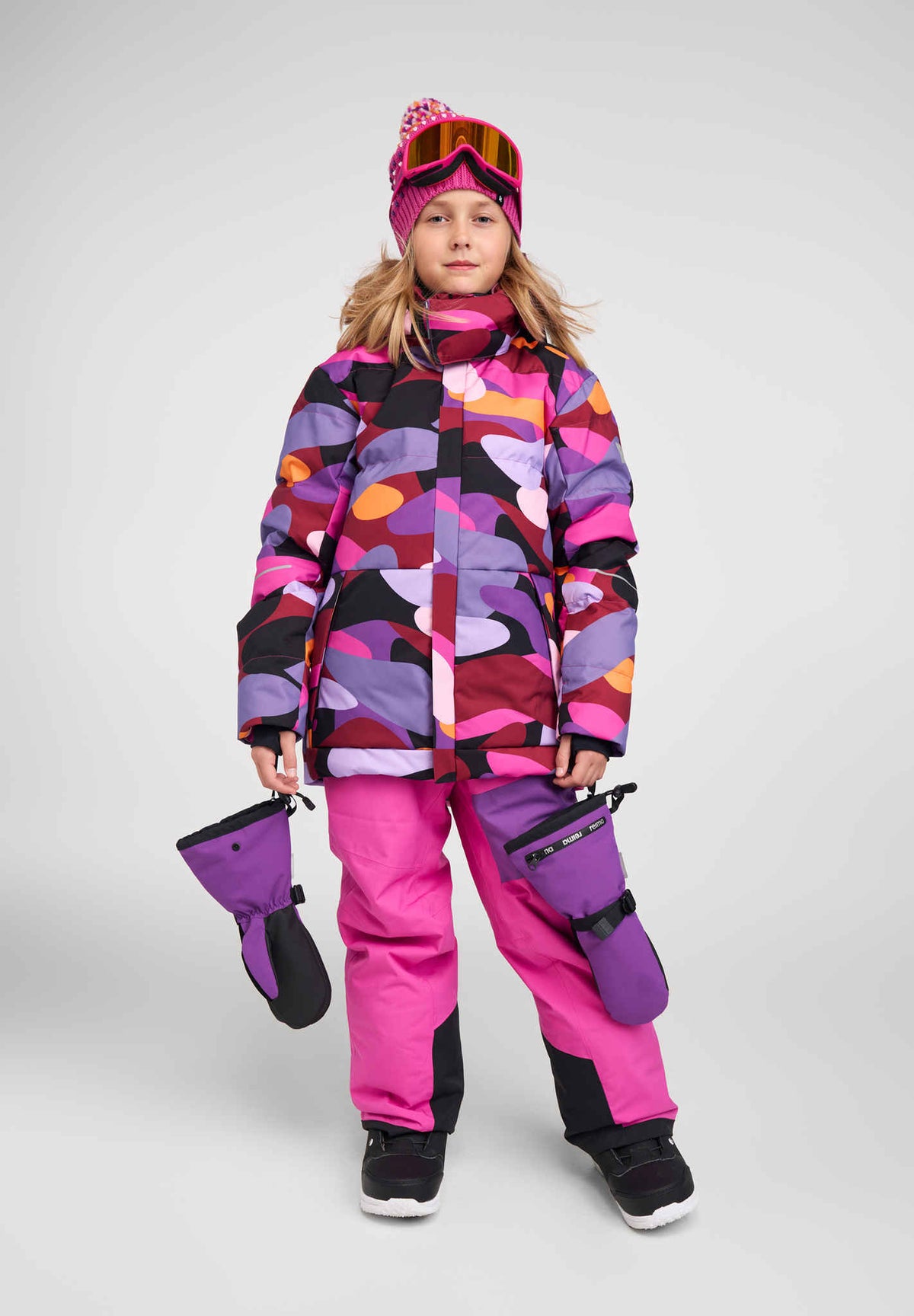 Reima Ranua Daunenjacke Kinder in Fucshia – Vorderansicht