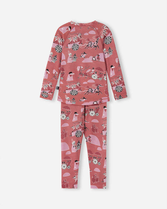 Reima Moomin Trivsam Funktionsunterwäsche Set Kleinkinder Rose Blush – Packshot Rückseite