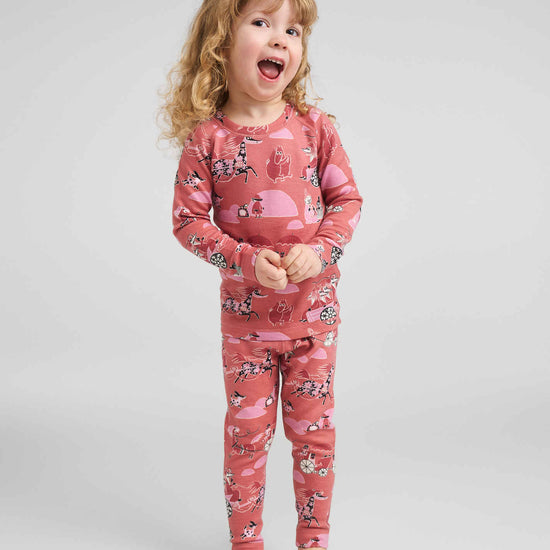 Reima Moomin Trivsam Funktionsunterwäsche Set Kleinkinder Rose Blush – Lifestylebild