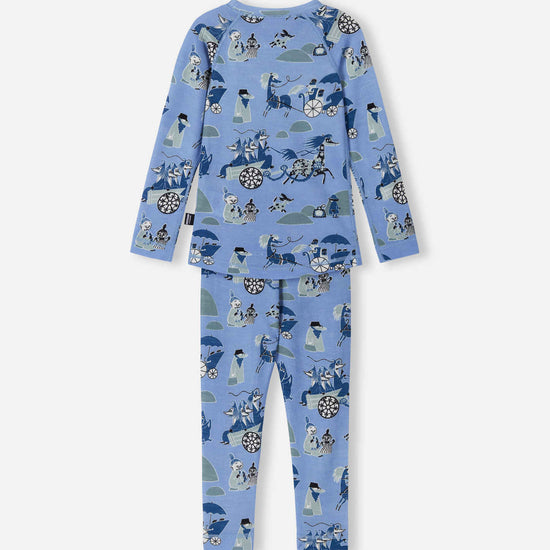 Reima Moomin Trivsam Funktionsunterwäsche Set Kleinkinder Airy Blue – Packshot Rückseite