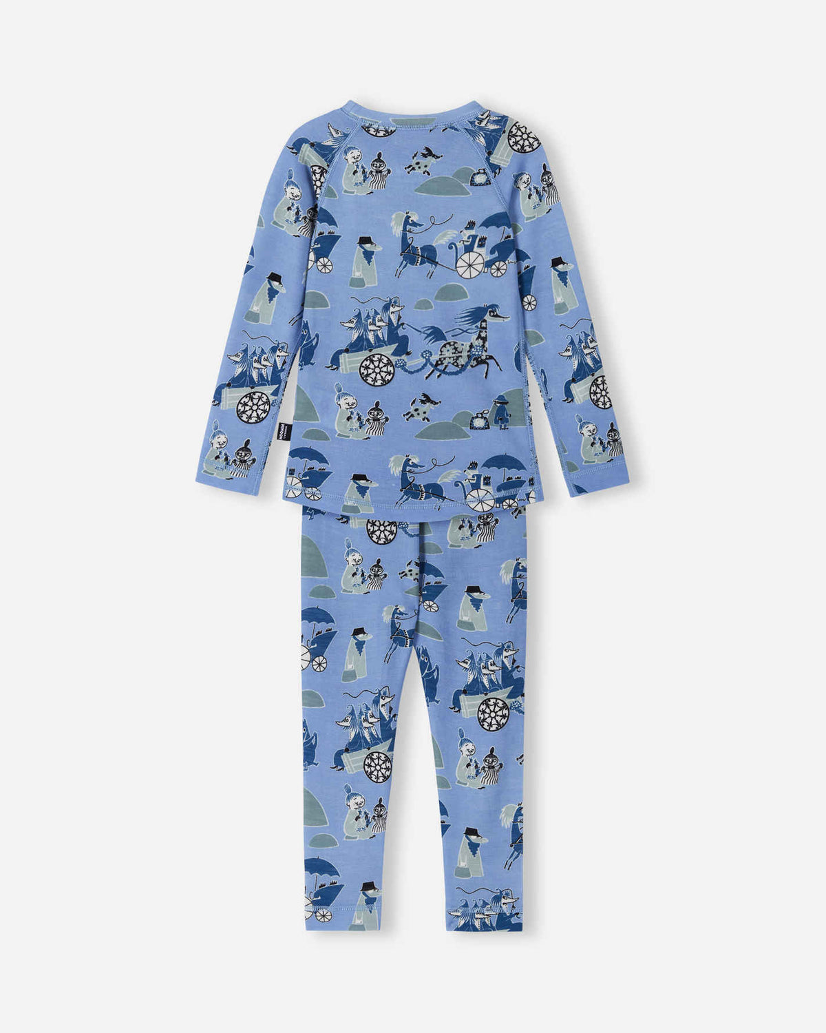 Reima Moomin Trivsam Funktionsunterwäsche Set Kleinkinder Airy Blue – Packshot Rückseite