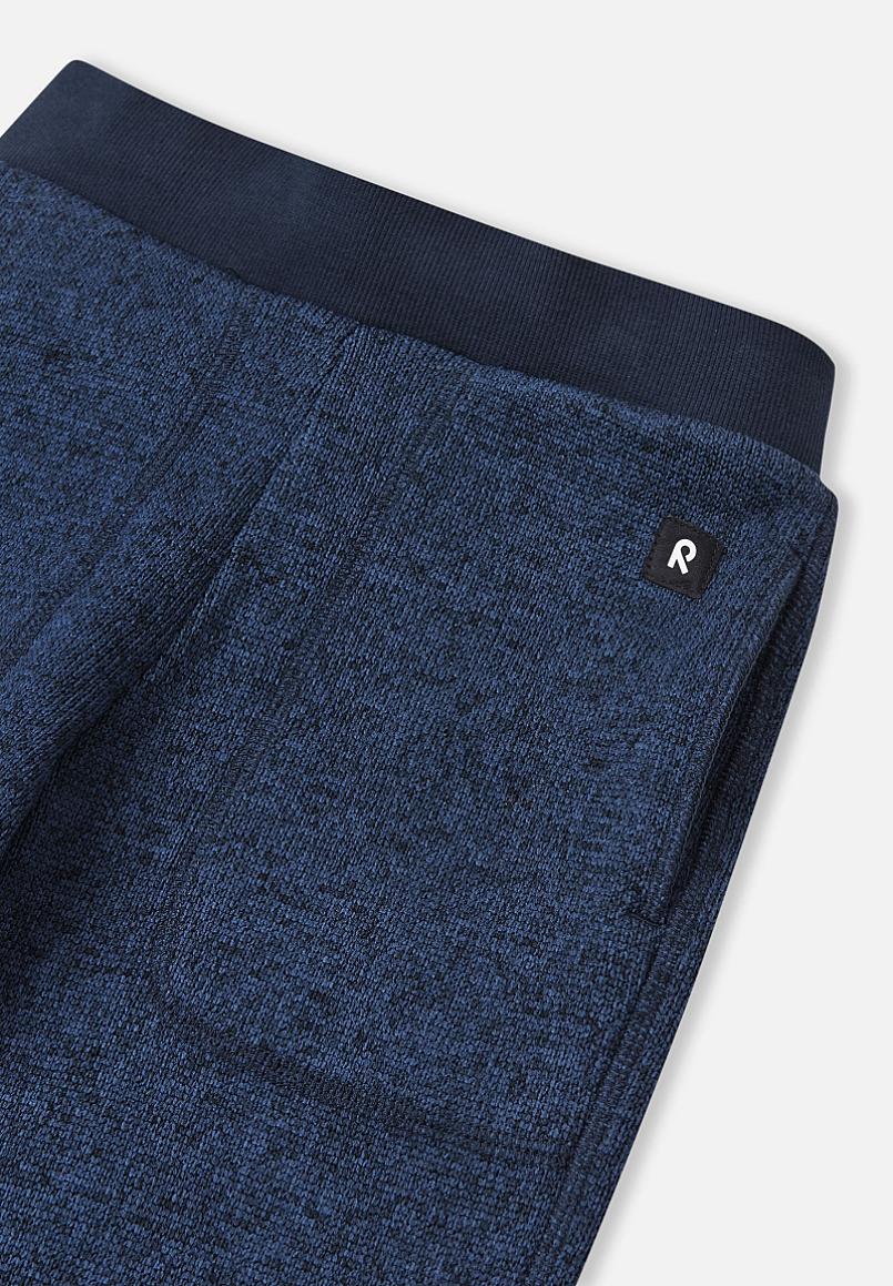 Reima Sangis Fleecehose Kinder Jeans blue Detailansicht Logo