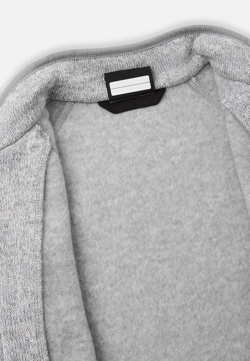 Reima Hopper Fleecejacke Kinder Melange grey Detailansicht Kragen