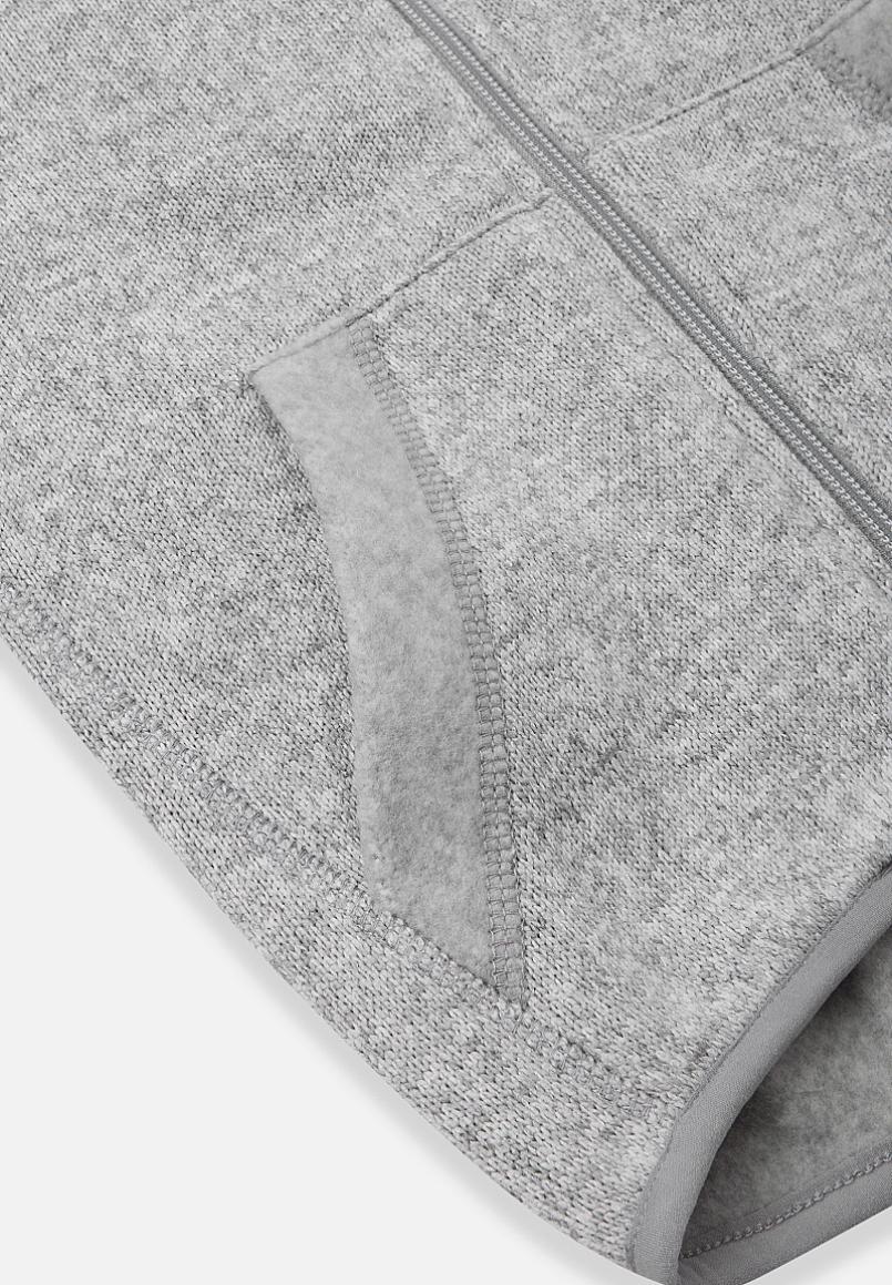 Reima Hopper Fleecejacke Kinder Melange grey Detailansicht Reißverschluss