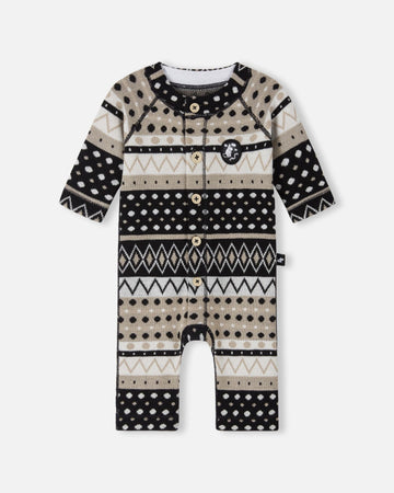Reima Moomin Mysig Wolloverall Baby Black – Packshot Vorderseite