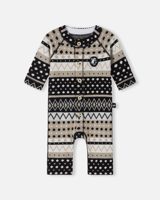 Reima Moomin Mysig Wolloverall Baby Black – Packshot Vorderseite