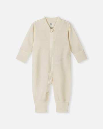 Reima Syliin Merino-Wolloverall Baby in Off white – Vorderansicht