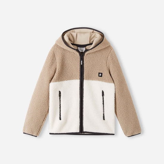 Reima Muhkea Teddyfleecejacke Kinder Earthy Beige – Packshot Vorderseite