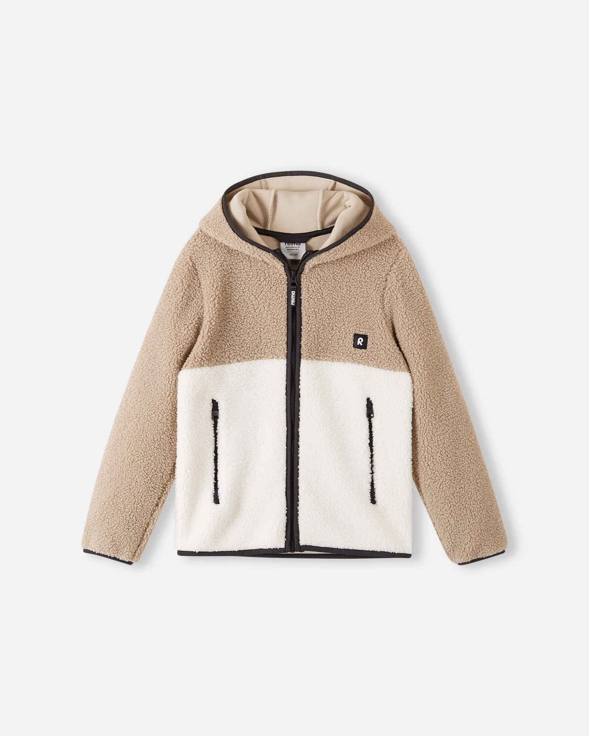Reima Muhkea Teddyfleecejacke Kinder Earthy Beige – Packshot Vorderseite