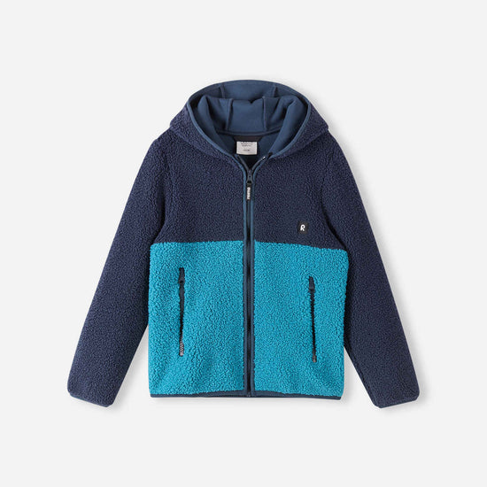 Reima Muhkea Teddyfleecejacke Kinder Navy – Packshot Vorderseite