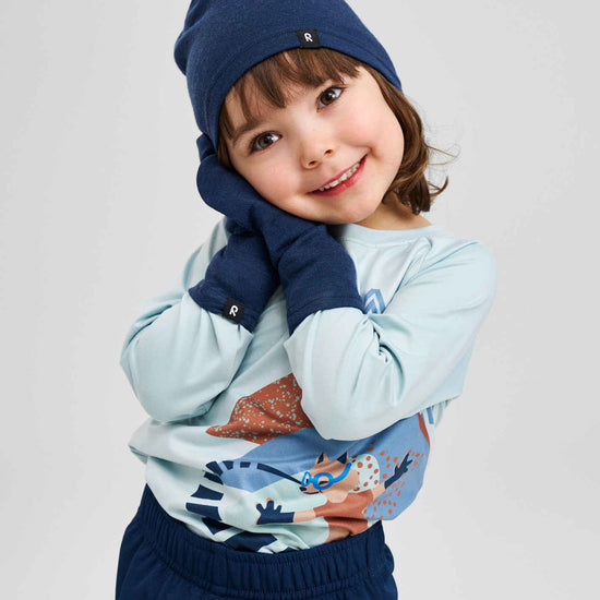 Reima Eino Merino-Fäustlinge Kinder Navy – Studioshot
