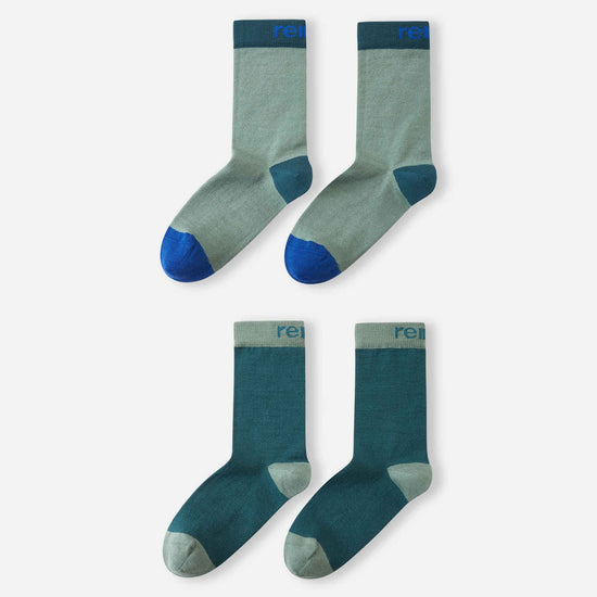 Reima Parit Wollsocken Kinder 2er-Pack Dark Teal – Packshot 1