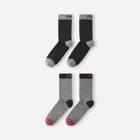 Reima Parit Wollsocken Kinder 2er-Pack Black – Packshot 1