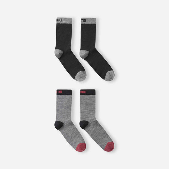 Reima Parit Wollsocken Kinder 2er-Pack Black – Packshot 2