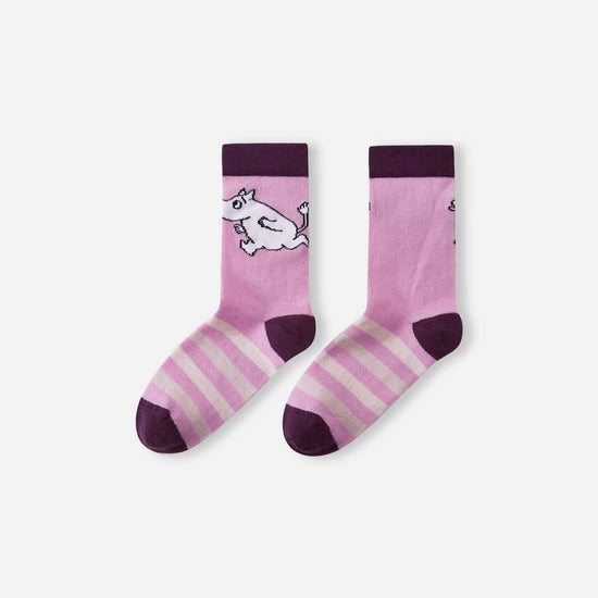 Reima Moomin Randig Wollsocken Kinder Grey Pink – Packshot 1