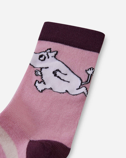 Reima Moomin Randig Wollsocken Kinder Grey Pink – Packshot 2