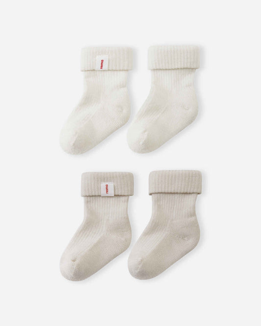 Reima Mussukka Merino-Socken Baby 2er-Pack Birch Beige – Packshot 1