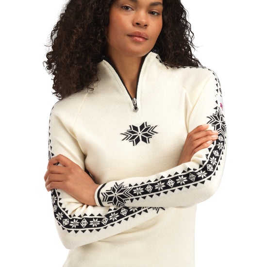 Dale Of Norway W GEILO FEM SWEATER Offwhite Black XL - PeakStyle