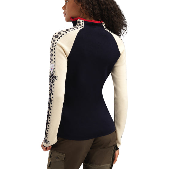 Dale Of Norway W GEILO FEM SWEATER Navy Offwhite Raspberry XL - PeakStyle