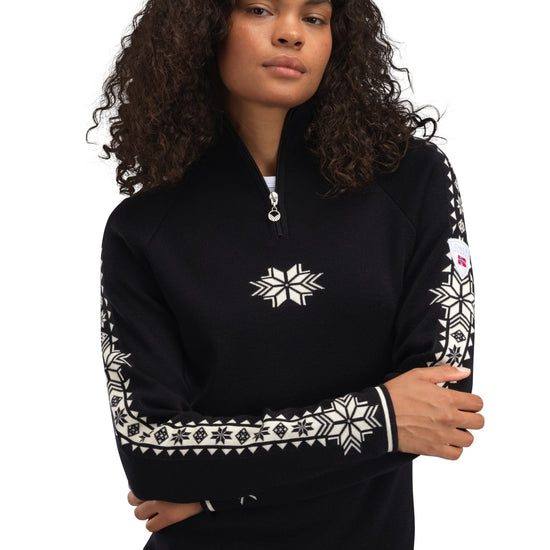 Dale Of Norway W GEILO FEM SWEATER Black Offwhite XL - PeakStyle