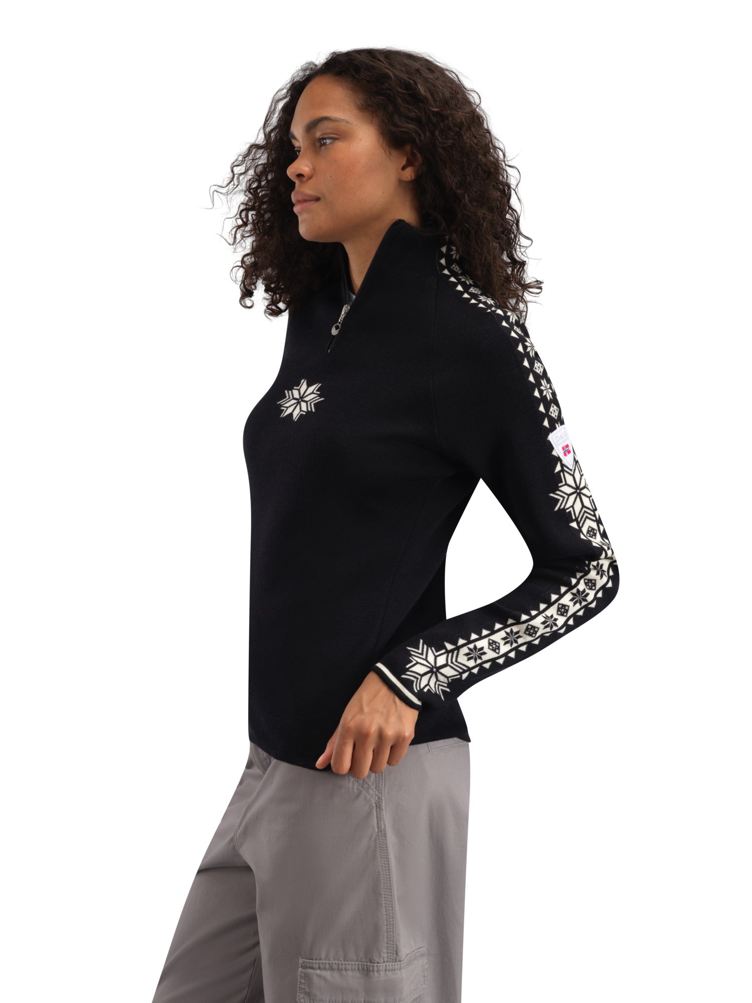 Dale Of Norway W GEILO FEM SWEATER Black Offwhite XL - PeakStyle