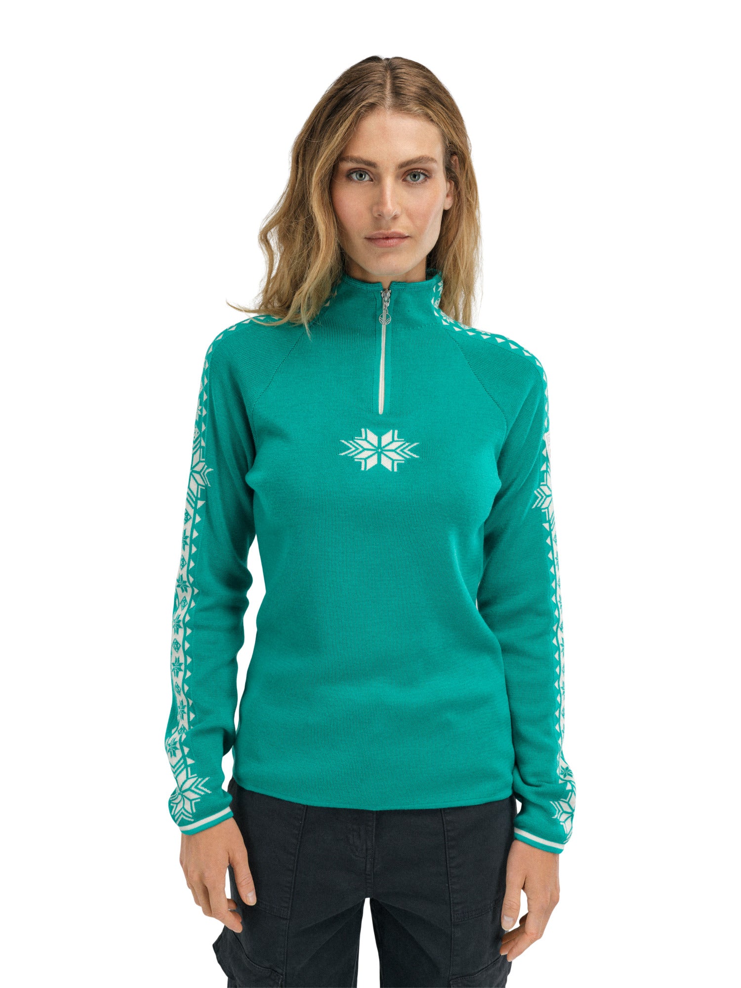 Dale Of Norway W GEILO FEM SWEATER Peacock Offwhite XL - PeakStyle