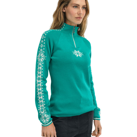 Dale Of Norway W GEILO FEM SWEATER Peacock Offwhite XL - PeakStyle