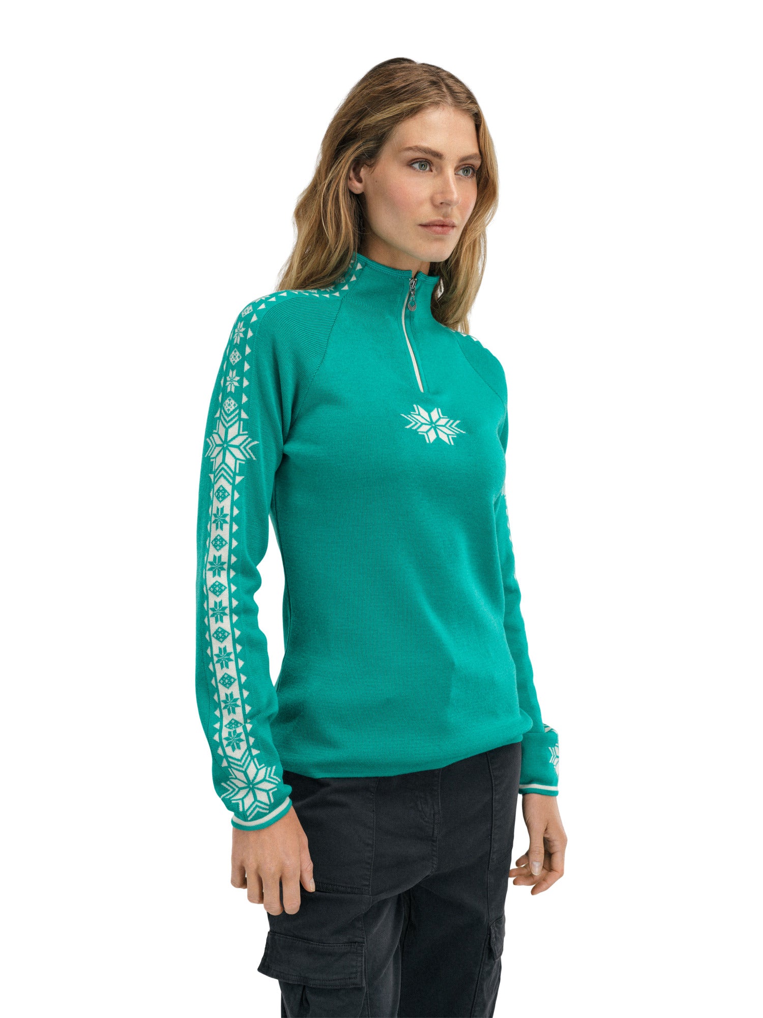 Dale Of Norway W GEILO FEM SWEATER Peacock Offwhite XL - PeakStyle