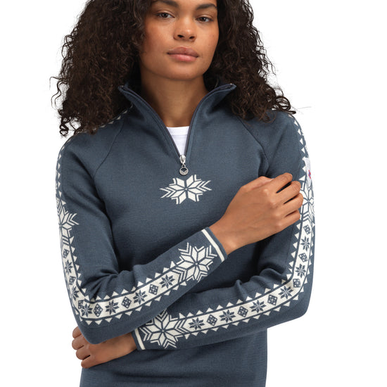 Dale Of Norway W GEILO FEM SWEATER Steel Offwhite XL - PeakStyle