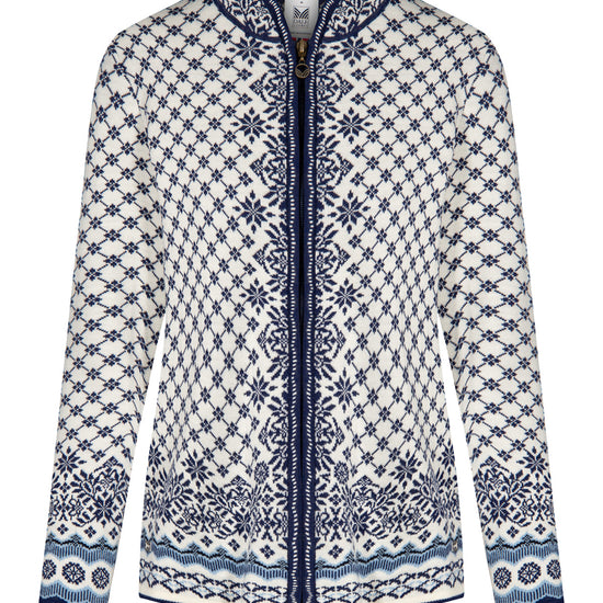 Dale Of Norway W SOLFRID FEM JACKET Offwhite Electricstorm Navy XXL - PeakStyle