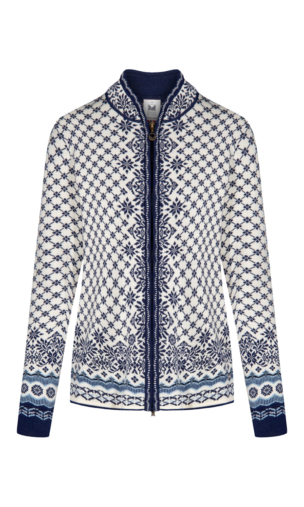 Dale Of Norway W SOLFRID FEM JACKET Offwhite Electricstorm Navy XXL - PeakStyle