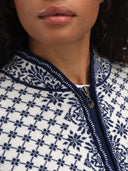 Dale Of Norway W SOLFRID FEM JACKET Offwhite Electricstorm Navy XXL - PeakStyle