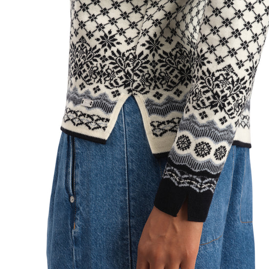Dale Of Norway W SOLFRID FEM JACKET Offwhite Black Schiefer Grau XS - PeakStyle