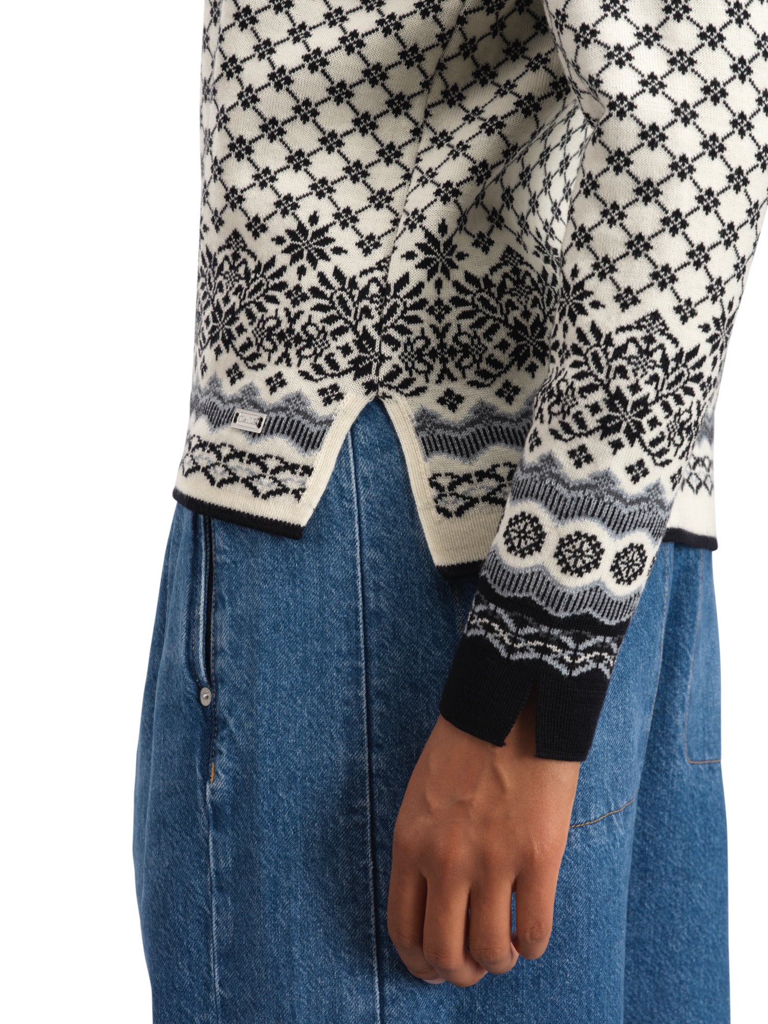 Dale Of Norway W SOLFRID FEM JACKET Offwhite Black Schiefer Grau XS - PeakStyle