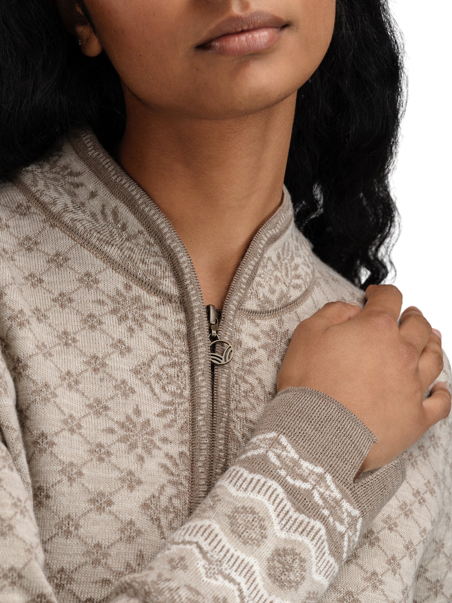 Dale Of Norway W SOLFRID FEM JACKET Mountainstone Sand Offwhite XXL - PeakStyle