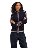 Dale Of Norway W 140TH ANNIVERSARY FEM JACKET Navy Redrose Offwhite XL - PeakStyle