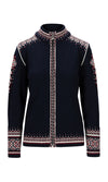Dale Of Norway W 140TH ANNIVERSARY FEM JACKET Navy Redrose Offwhite XL - PeakStyle