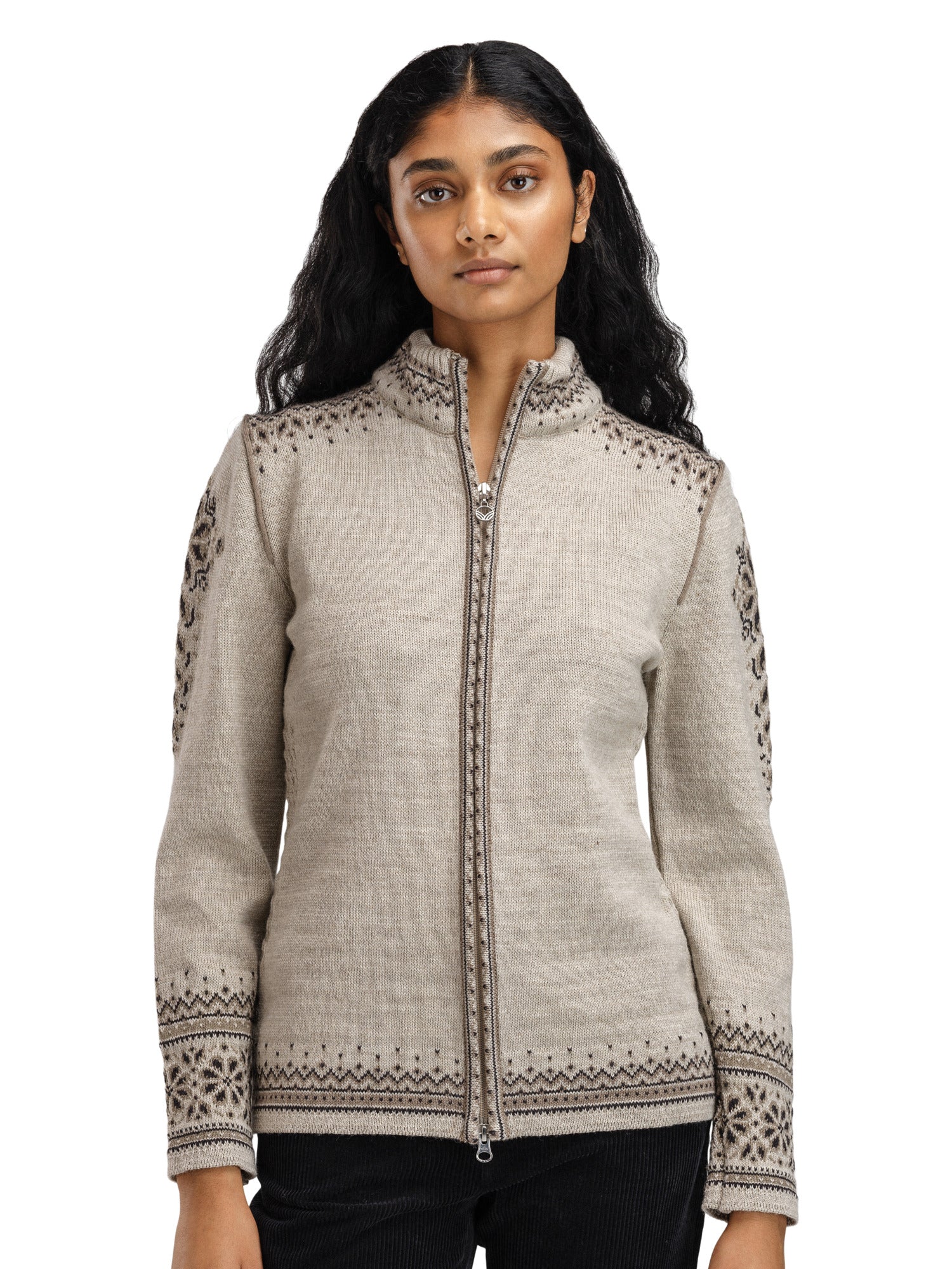 Dale Of Norway W 140TH ANNIVERSARY FEM JACKET Sand Coffee Mountainstone XL - PeakStyle